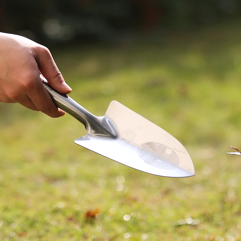 Small shovel garden tool small spade light metal garden shovel garden digging with scale