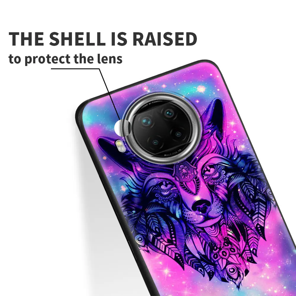 

Cute Animal Wolf Sky Case for Xiaomi Redmi Note 9S 8T 8 7 10 Pro Max 9 9T 9C 9A K40 8A 7A Phone Black Soft Coque Funda