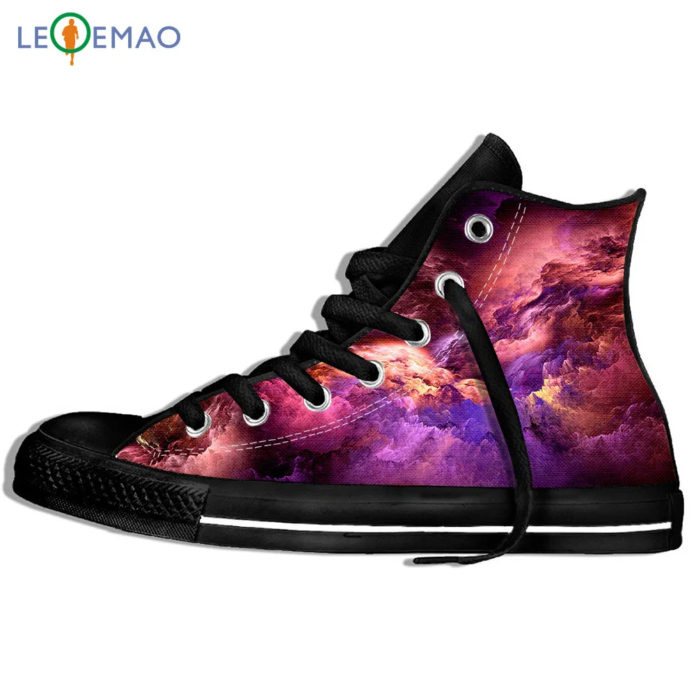 

Walking Canvas Boots Shoes Breathable Colorful Clouds Printed Mens/Unisex Drop Ship Sport Shoes Classic Sneakers