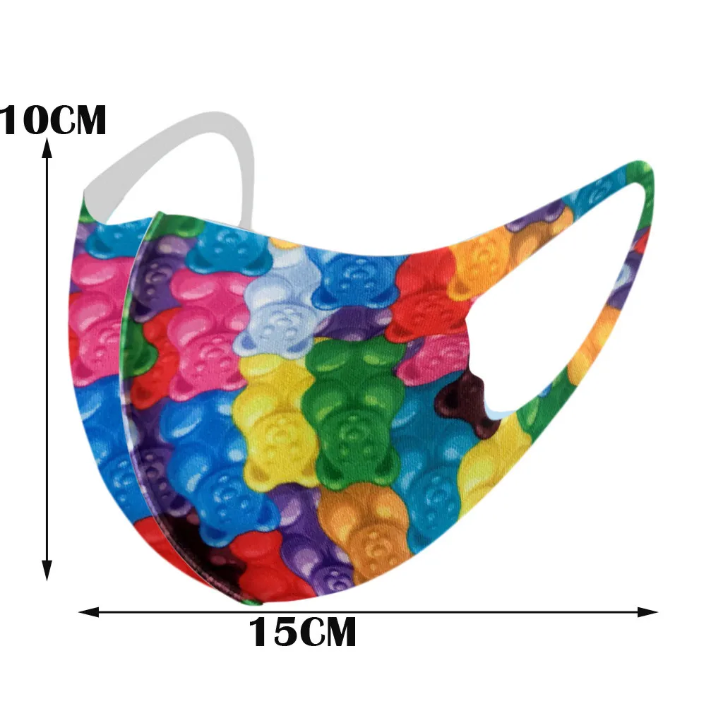 

5PC Kids Printed Ice Silk Mask To Protect Against Dust-proof And Haze Mask Reusable Mask Mascarillas Breathable Face Masks