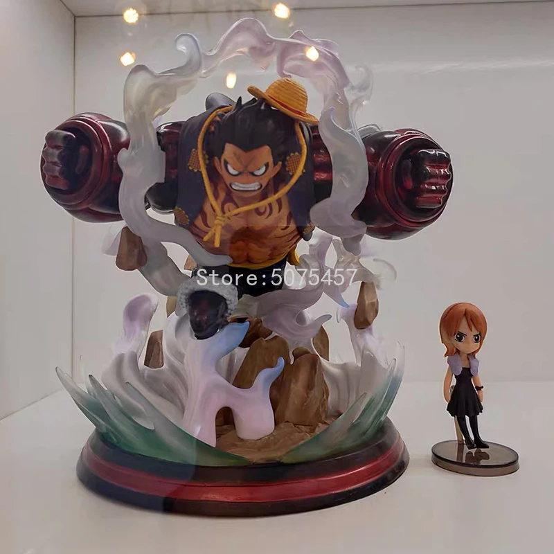 

22cm One Piece Anime Figure One Piece Luffy Action Figure Battle Statue GK GEAR FOURTH Luffy Figurine Collectible Model Toys