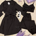 Женская атласная пижама с открытой спиной, Черная кружевная Пижама с брюками, свободная Пижама на тонких бретельках, интимное нижнее белье, одежда для сна, комплект одежды для сна