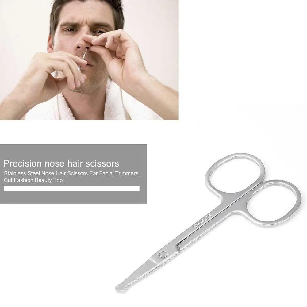

1PC Nose Hair Scissor Steel Eyebrow Nose Hair Cut Manicure Hair Makeup Tools Removal Trimming Scissors J3M2
