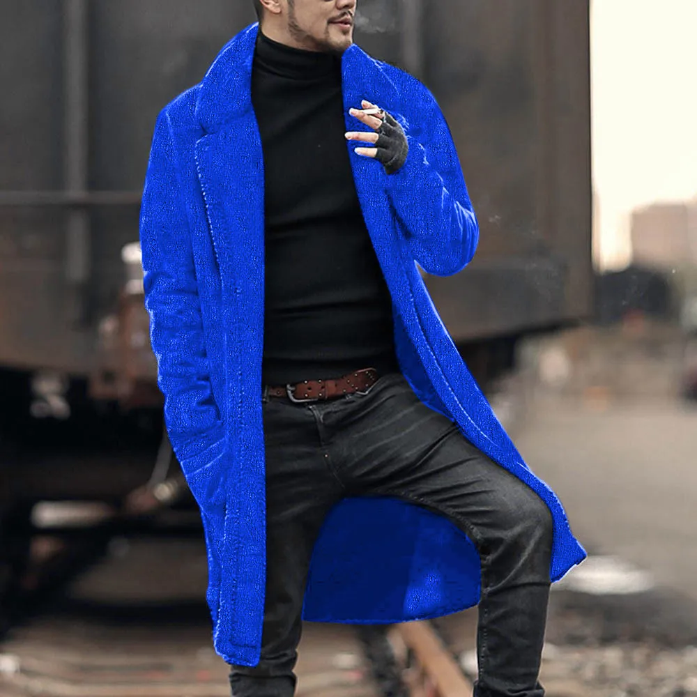 Мужские пальто модный мужской свободный теплый плюшевый кардиган длинный