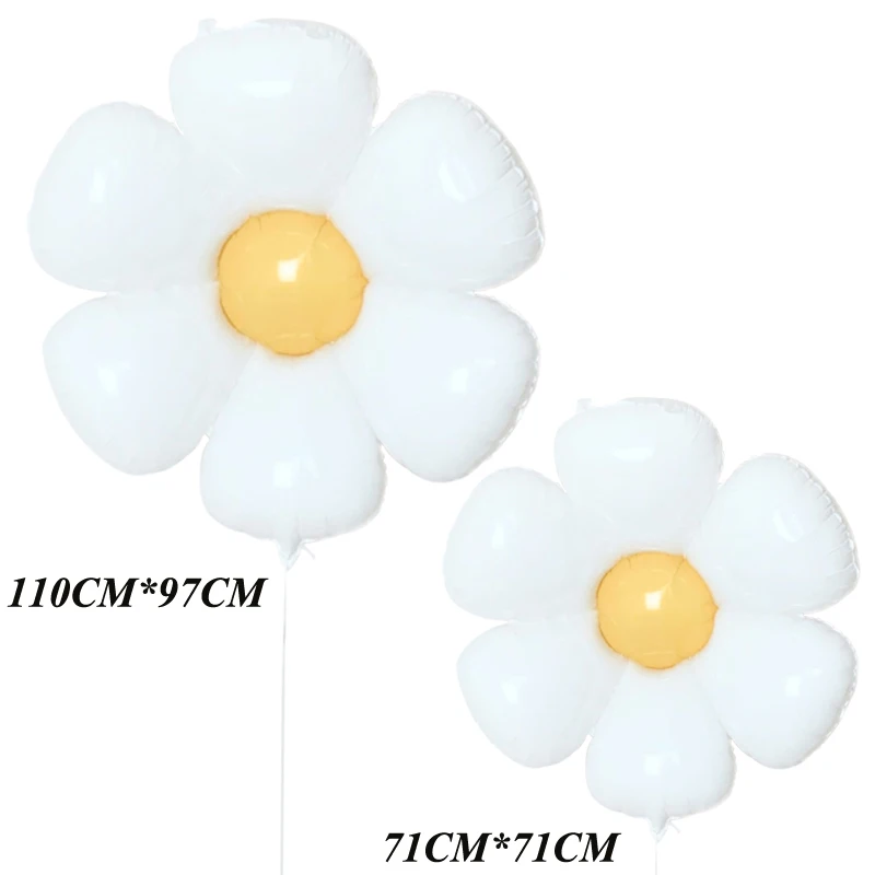 2 шт. белые гелиевые шары в виде маргариток
