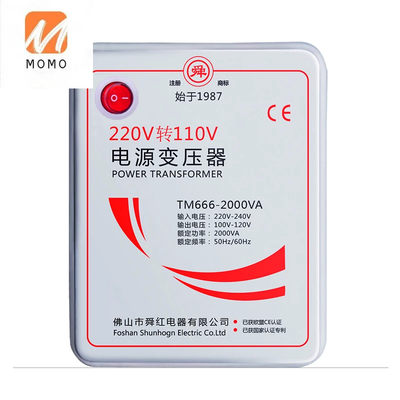 

Shunhong 2000w step down transformer 220v to 110v single phase Toroidal voltage converter 2000va 2kw power 220 110 100 hot