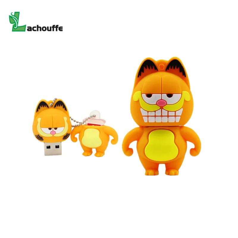 Милый Гарфилд USB флэш накопитель кошка ручка привод 4 ГБ 8 16 32 64 128 Гб флешки
