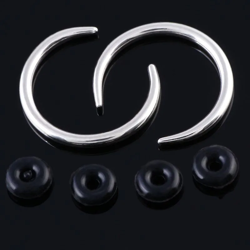 

C Shape Stainless Steel Nose Rings Hoop Barbells Punk Body Piercing Clickers Nose Stud Rings Body Piercing Jewelry