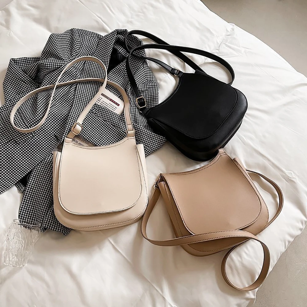 

Fashion Women Shoulder Bag Khaki Female Artificial Leather Crossbody Bag Literary Style New Ladies High Quality Light Bag Trend