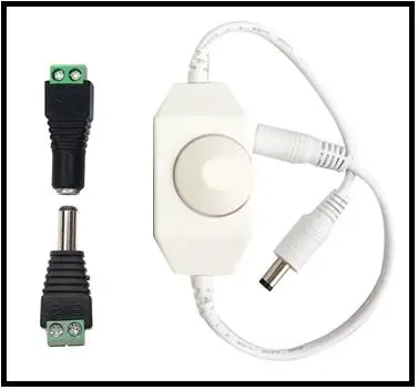 White connector DC 12 V-24 V 6A Светодиодные ленты диммер переключатель pwm контроллер переключателя DC Jack разъем адаптера светодиодный разъем светодиодный контроллер для RGB - Цвет: White connector