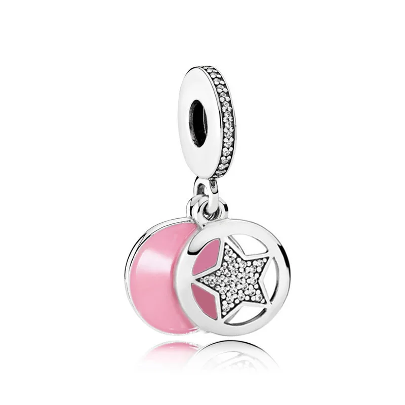 Женский браслет-Шарм с эмалью розовая или зеленая эмаль |