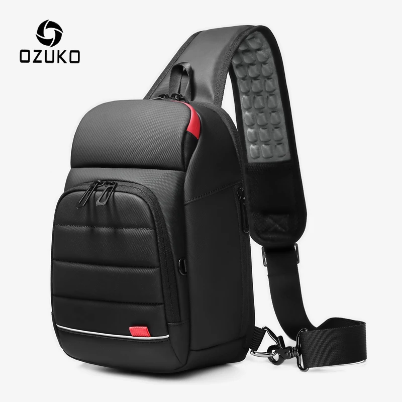 OZUKO многофункциональная водонепроницаемая сумка через плечо мужская с usb
