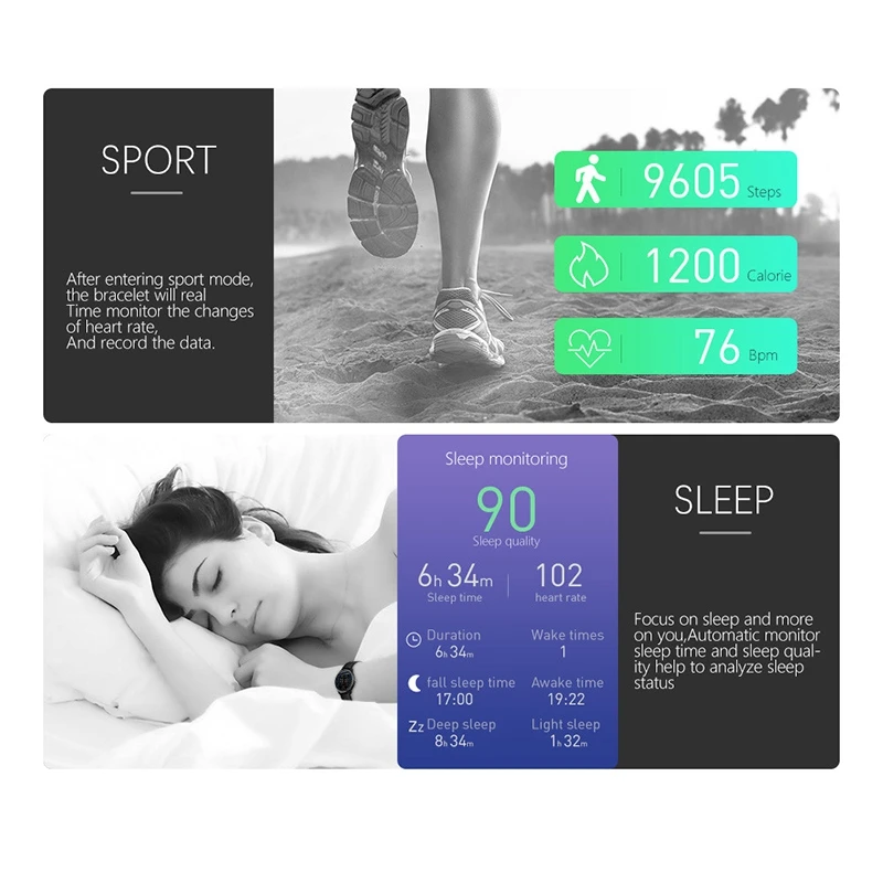 

N58 Smart Watch Sports Bracelet PPG ECG HRV Report Heart Rate Blood Pressure Test Monitor Peeter Waterproof