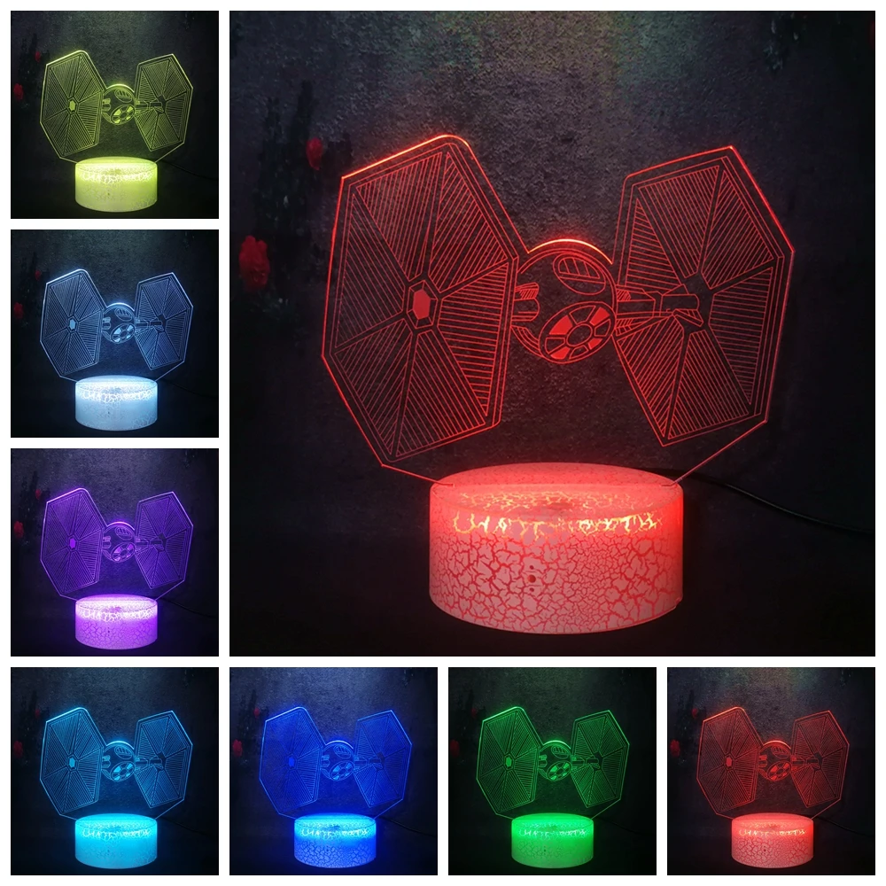 Домашний декор для спальни ночник освещение 3D Творческий Галстук боец Звездные