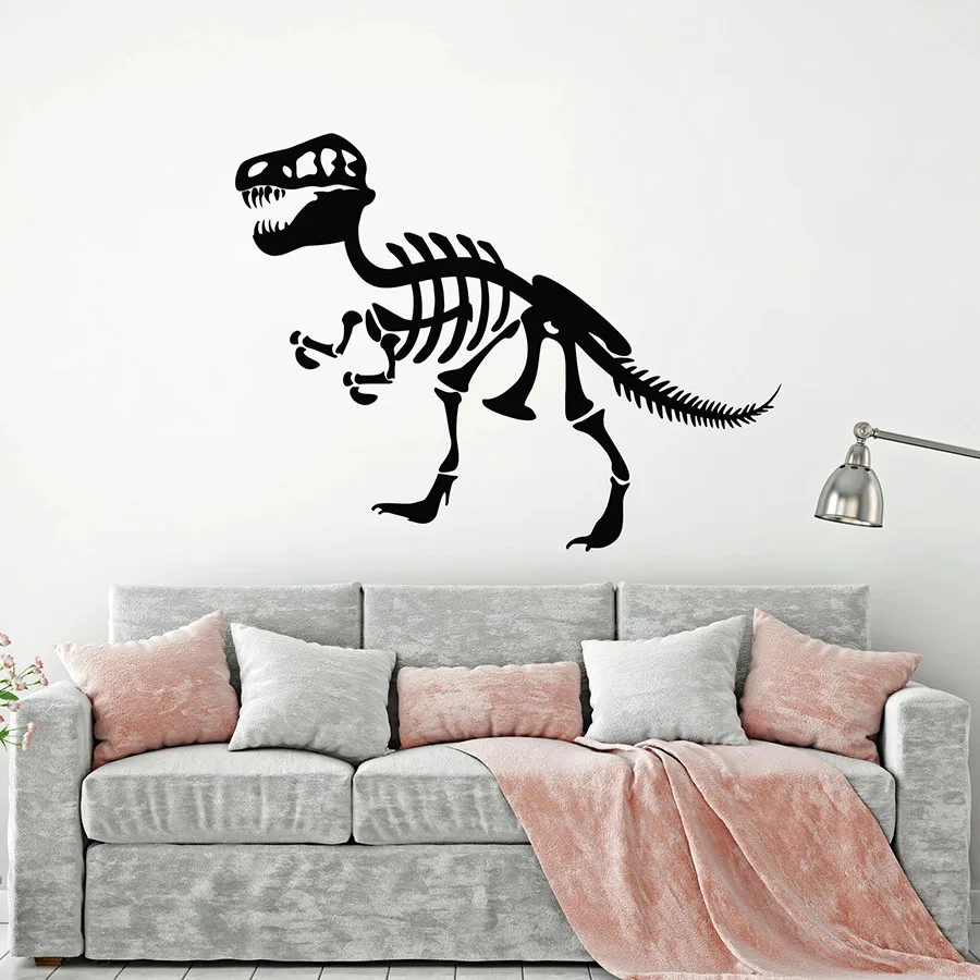 Dinosaur Skull Wall Decal Bones Jurassic Park Kids Bedroom Nursery Playroom Home Decoration Vinyl Window Stickers Art Mural M023 | Дом и сад