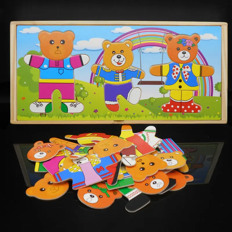 Мультяшный Медвежонок переодевание головоломка одежда игра платье изменение
