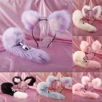 cute soft cat ears headbands fox tail anal bow metal butt anal plug erotic cosplay accessories adult sex toys for couples anal