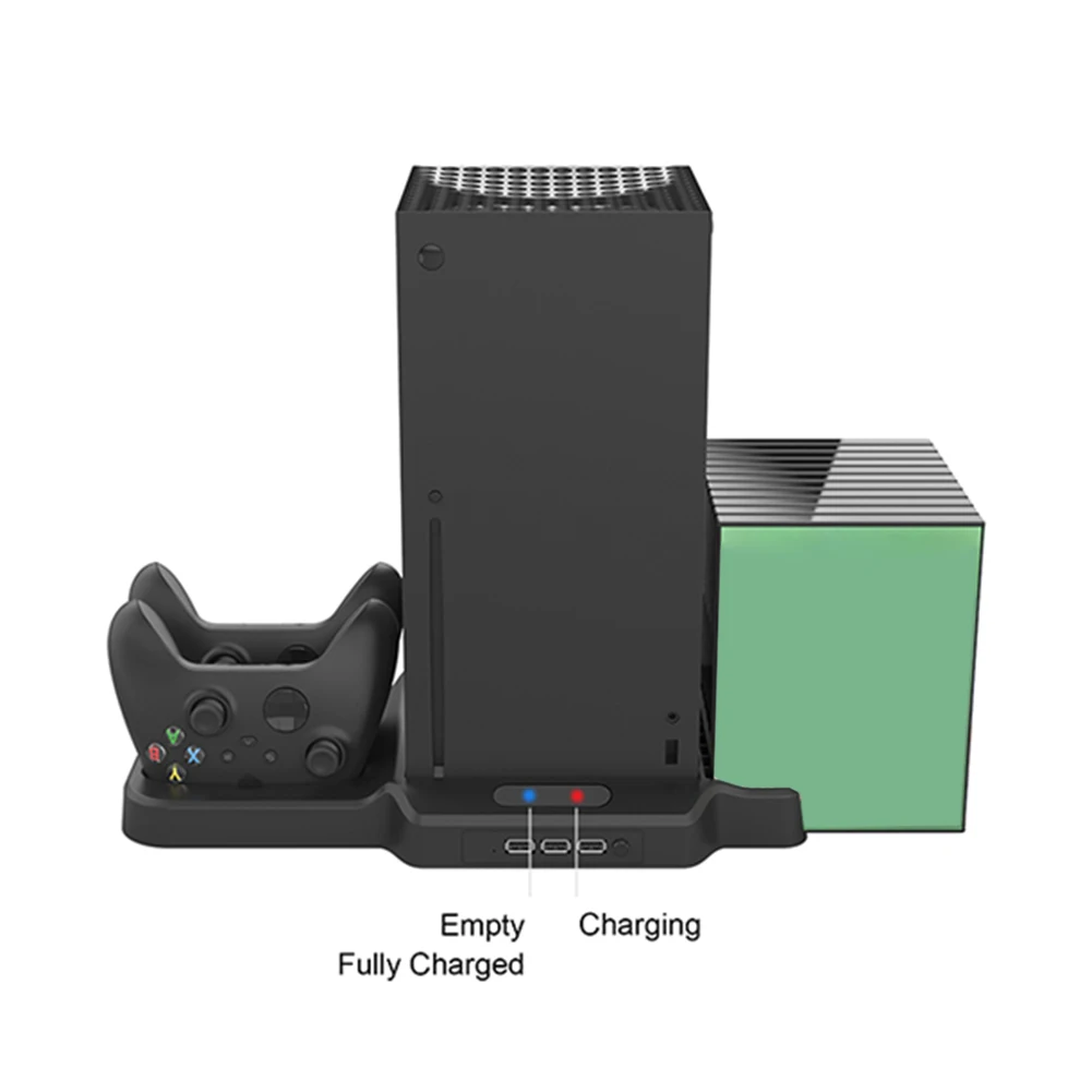 

Cooling Stand for Xbox Series S X Console Game Controller Charger Vertical Stand with 2 Cooling Fans 3 USB Ports 11 Game Slots