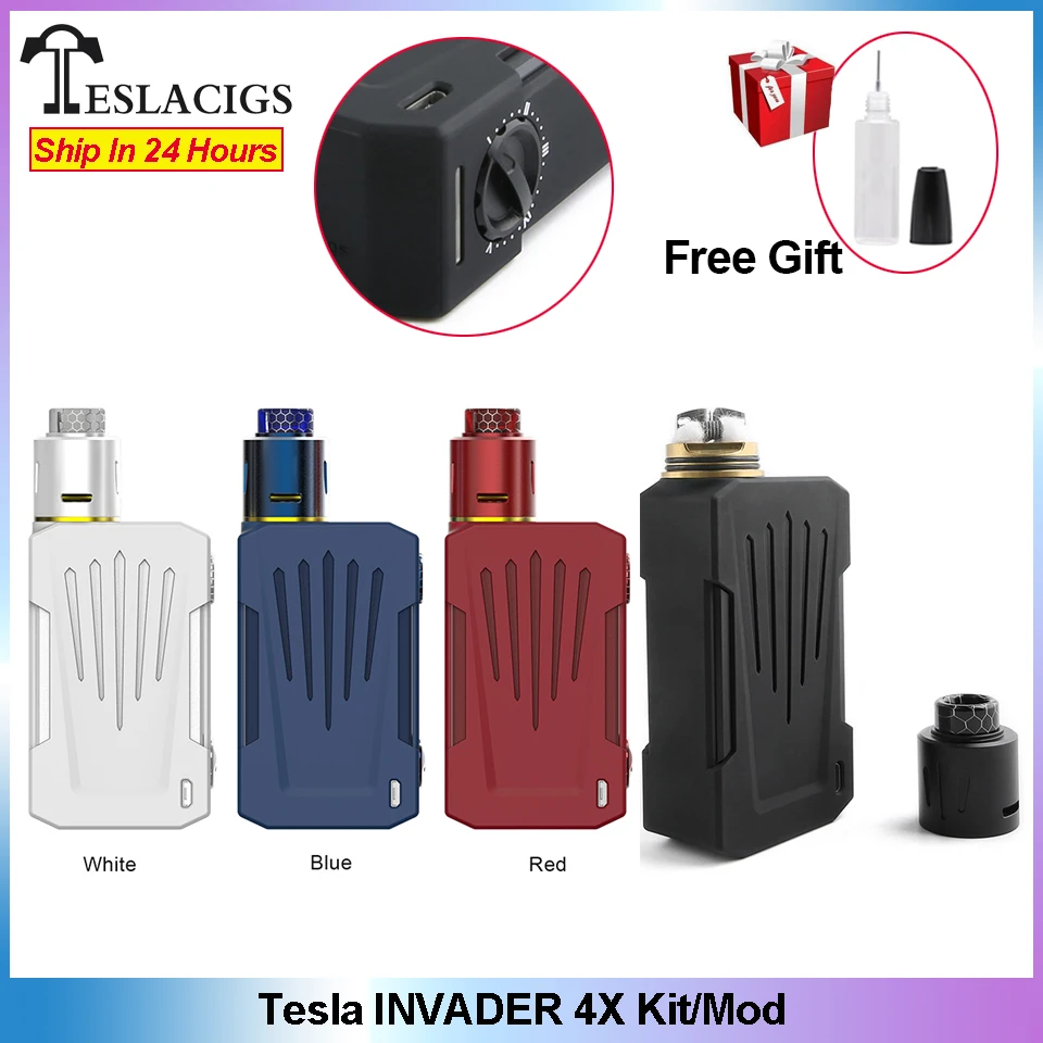 Оригинал Tesla Invader 4X VV vape коробка мод комплект с 5 переменным напряжением одной