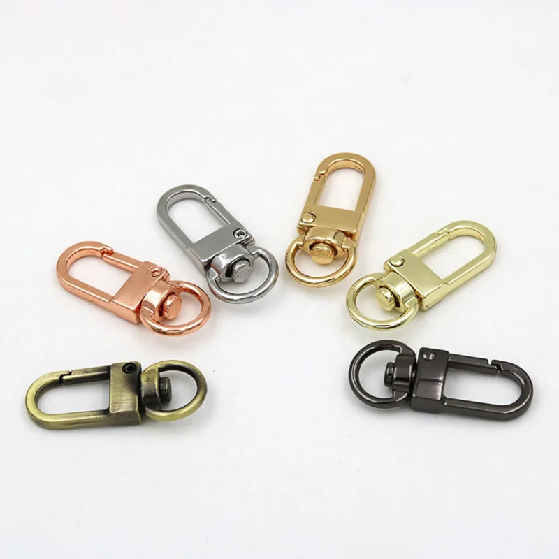 10 Pcs/Lot Metal Spring Buckle Carabiner Car Keychain Waist Belt Clip Key Rings Holder Bag Pendant | Chains