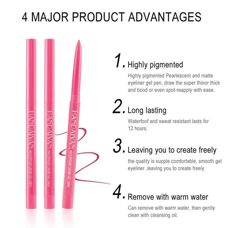 

12Pcs/Set 12 Matte Colors Eyeliner Pen Cosmetic Waterproof Long-Lasting Liquid Eyeliner Quick Drying Eyeliner Maquiagem Makeup