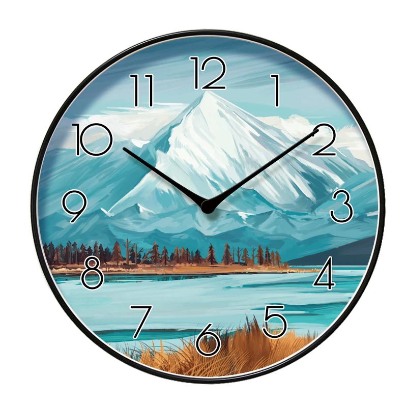 

Round Creative Mute Modern Design Large Wall Clock Clocks for Home Kitchen Living Room Decor Battery Operated Silent