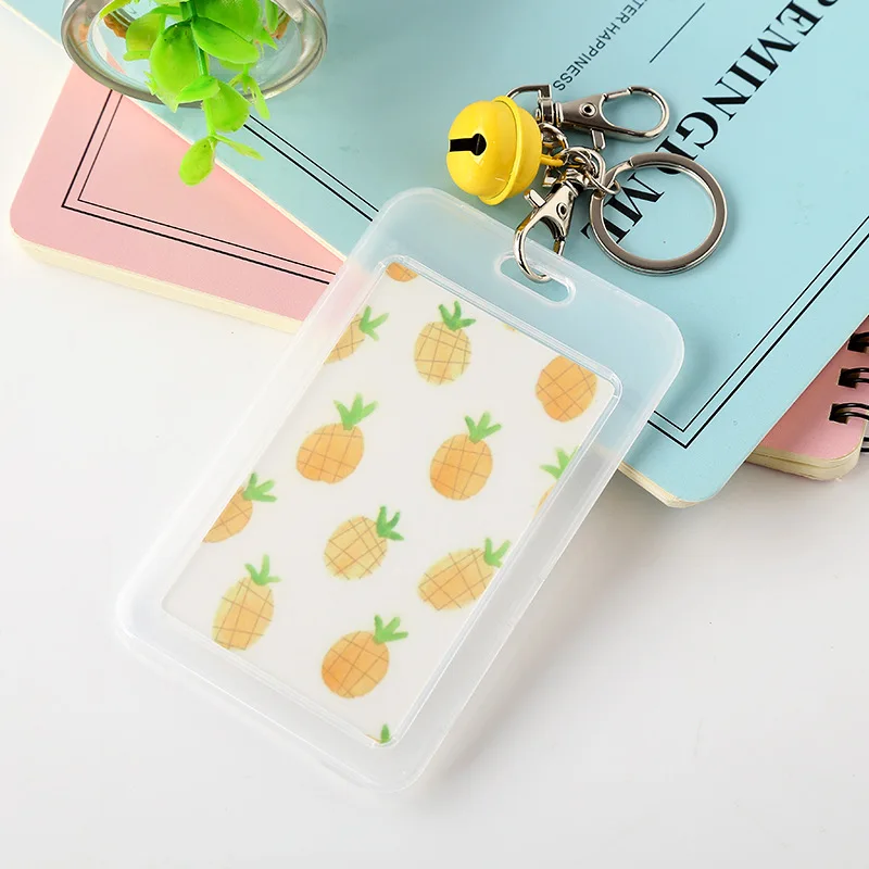 

1 PC Bank Credit Card Holder Bus ID Cards Holders Women Men Fashion Card Keychain Cute Cartoon Card Case Key Ring