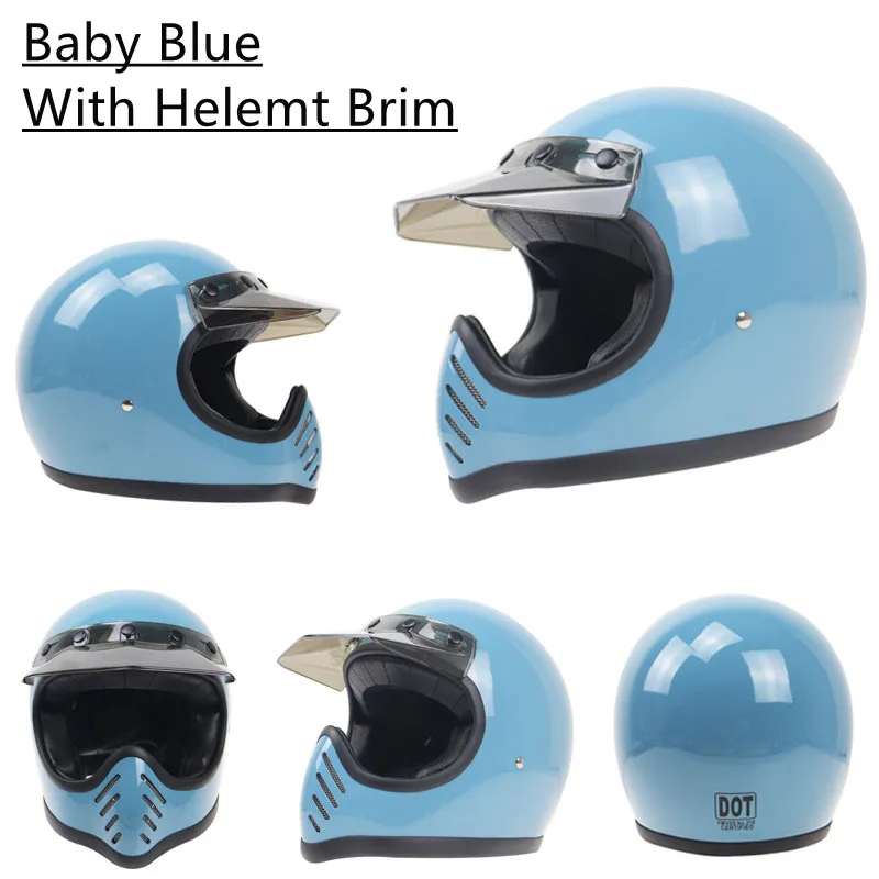 

MOTO-3 Fiberglass Racing Helmets Motorcycle Dual D Buckle Full Face Cafe Racer Helmet Lightweight Motorbike Cascos Para Moto DOT