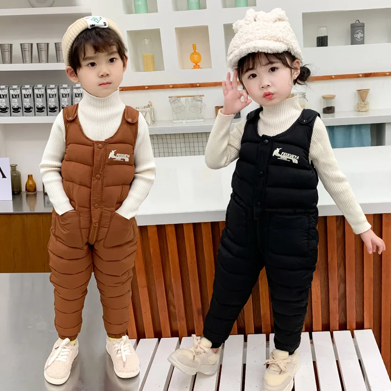 

Kids Overalls Children Pants for Girls Leggings Cotton Warm Winter Toddler Trousers Boys Pants Waterproof Kids Cute Outwear Baby