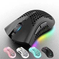 bm600 2 4ghz wirelees gaming mouse 1600dpi adjustable honeycomb gamer mice 7 buttons rgb backlight computer mouse