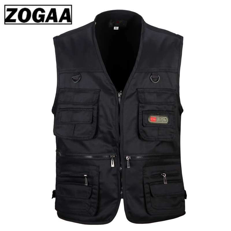 Men Cotton Multi Pocket Vest Summer New Male Casual Thin Sleeveless Jacket With Many Pockets Mens Photographer Baggy Waistcoat | Мужская