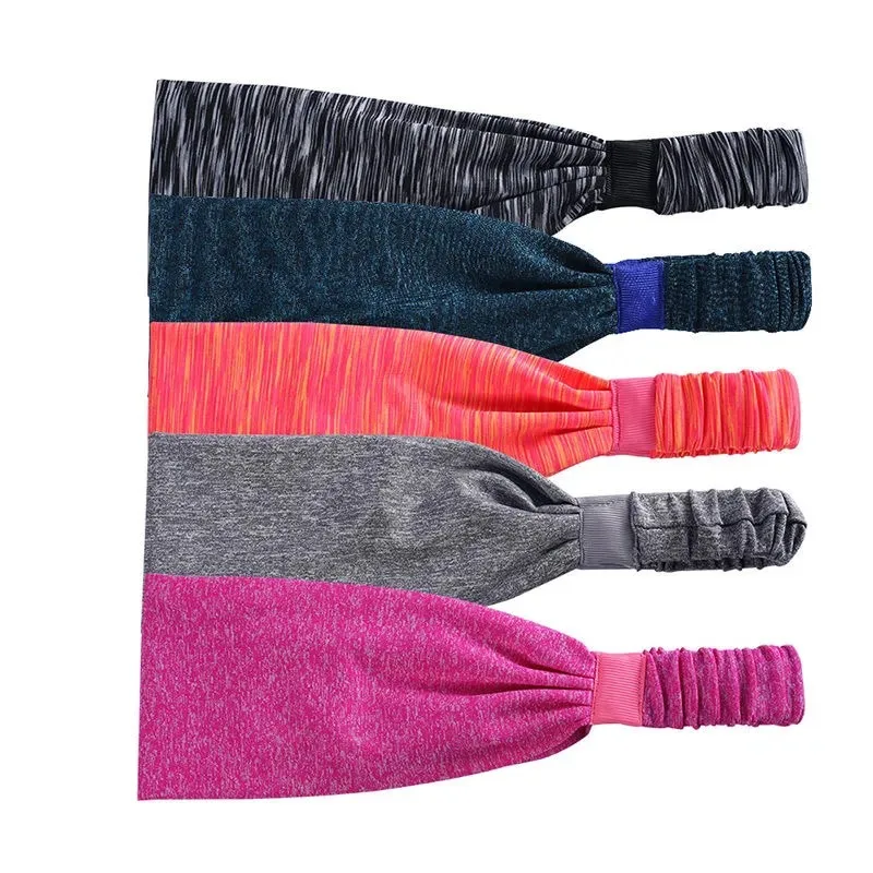 Ikat Rambut Yoga Ikat Kepala Latihan Penyerap Elastis Lebar dengan Lycra Bersirkulasi Keringat Panduan Ikat Kepala Ikat Rambut Lungsin