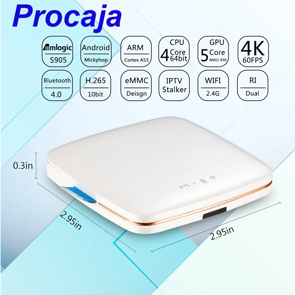 ТВ приставка Procaja MIGO Android поддержка 4K четырехъядерный процессор Amlogic S905 1 ГБ/8 ГБ HD 2