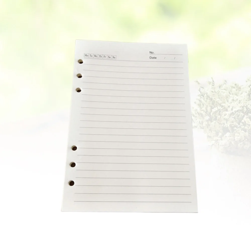 

80 Pages A5 Loose-leaf Filler Paper 6-Hole Spiral Notebook Paper Replacement for Men
