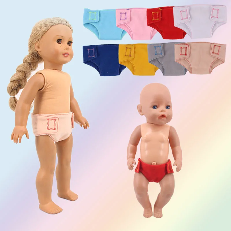 Square Triangle Velcro Panties Fit 18 Inch American Doll And 43cm Baby New Born Doll, Our Generation  Gift For Girl