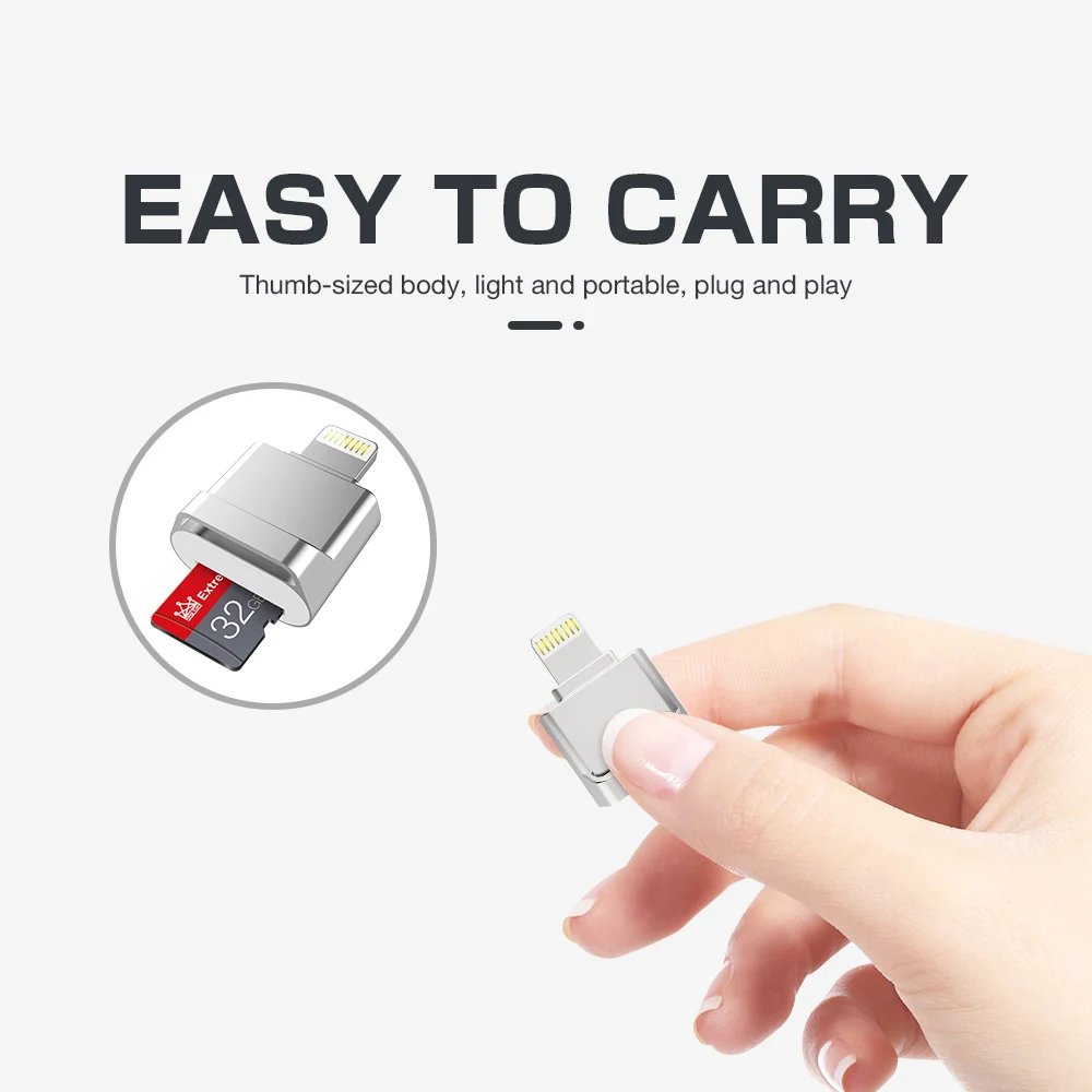 Устройство для чтения Micro SD-карт карта памяти 8-256 ГБ адаптер OTG-Lightning