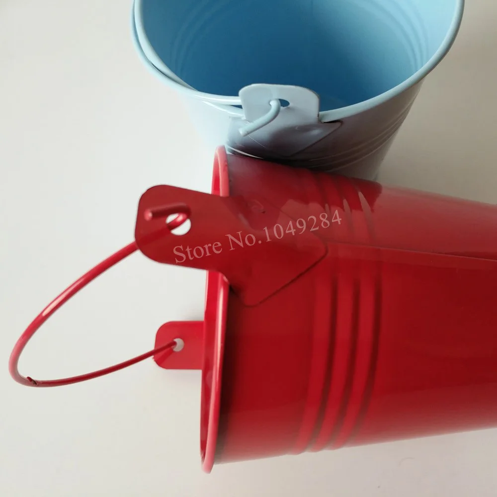 30 шт./лот D7.5 * H7.5CM Горячие красные цветочные горшки ковш жестяная коробка