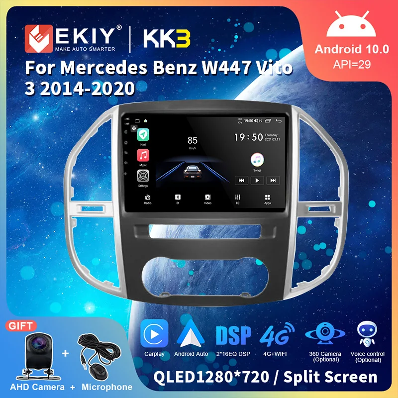 

EKIY Android 10.0 QLED For Mercedes Benz W447 Vito 3 2014-2020 Multimedia Stereo Receiver Audio Video Player No Double Din DVD
