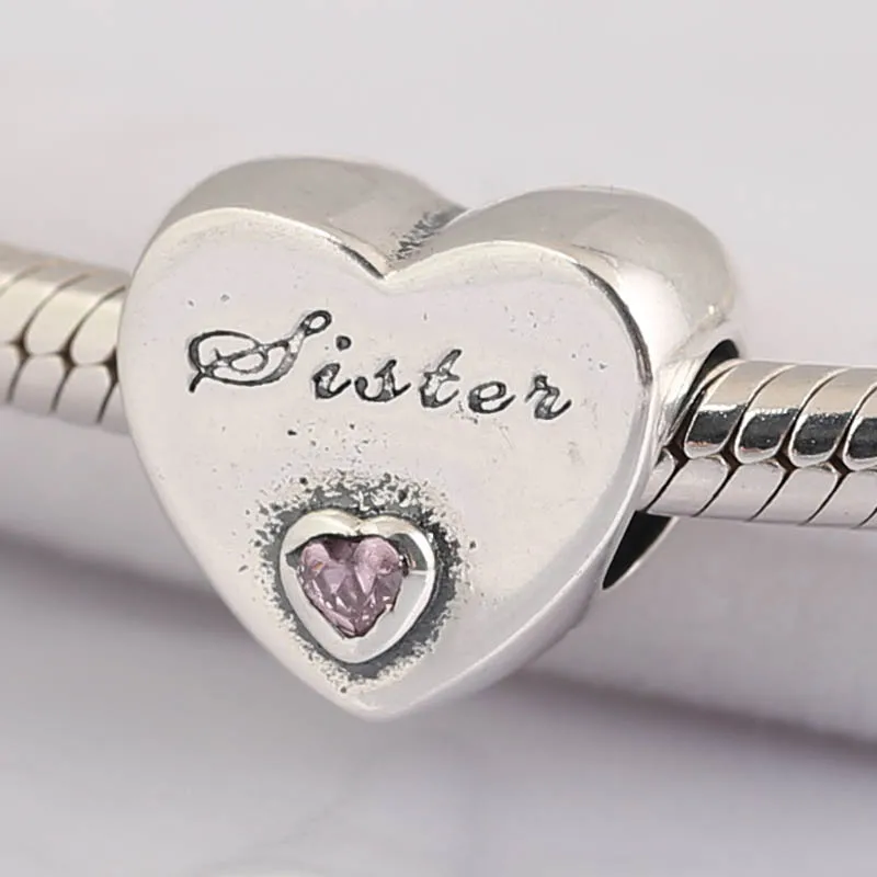 Аутентичные бусины S925 DIY ювелирные изделия очарование сестры любви подходит для