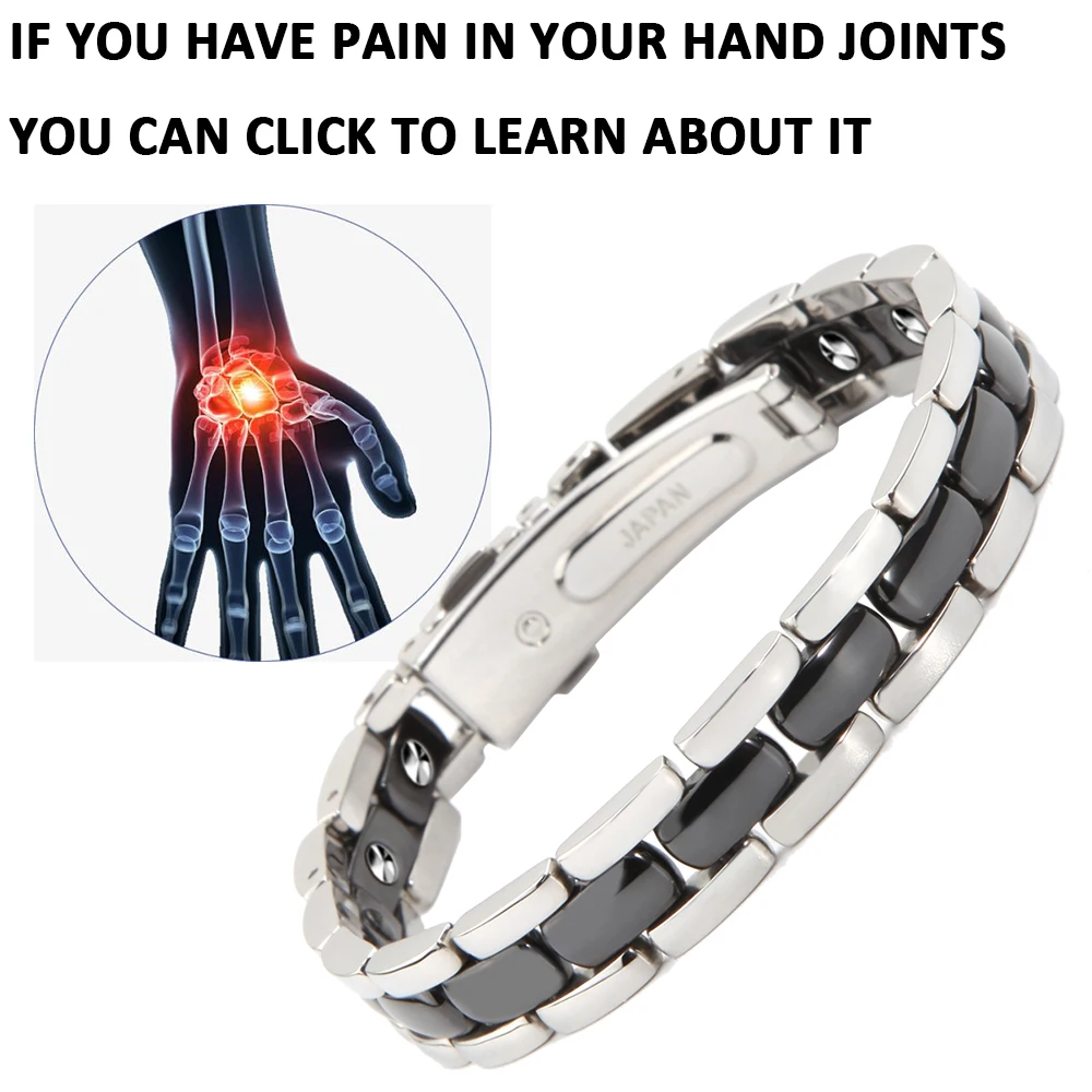 Магнитный черный керамический браслет на заказ облегчение боли и логотип