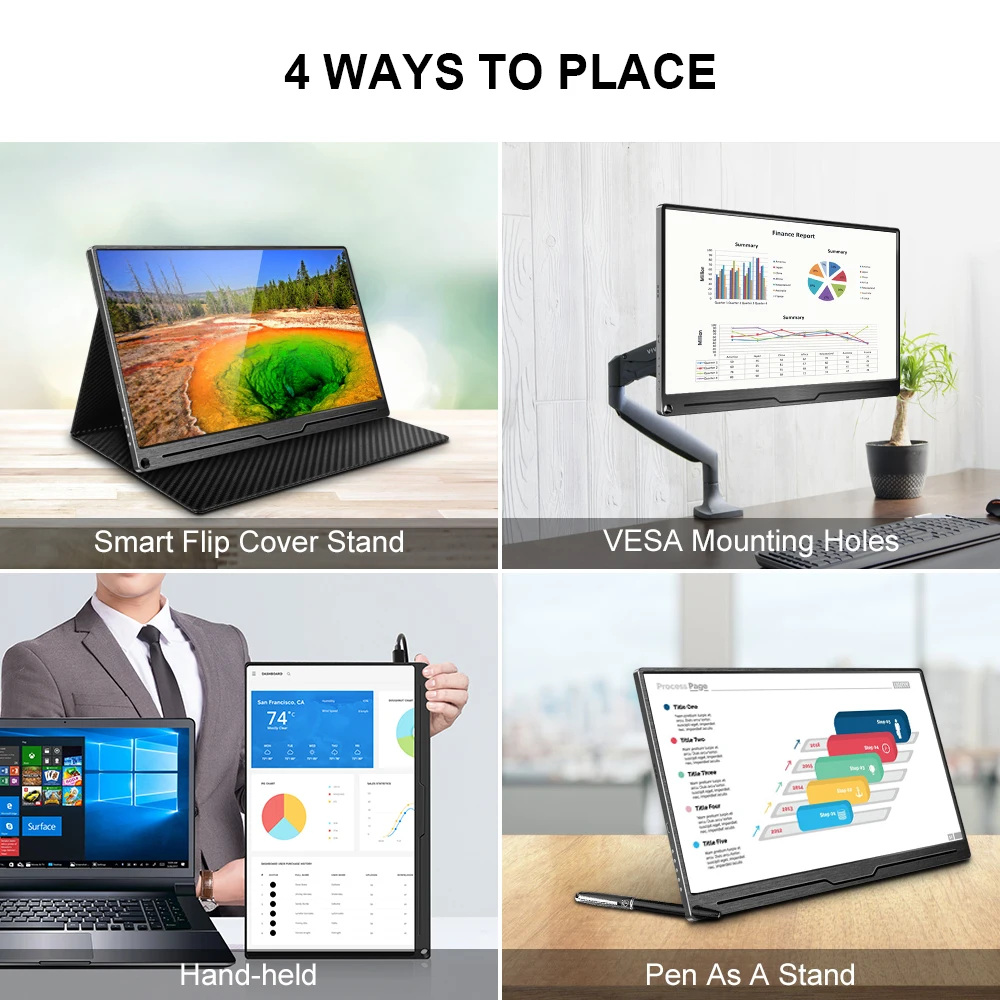 UPERFECT 4K 15 6 портативный монитор IPS WLCD экран 3840x2160 UHD для ПК компьютера ноутбука
