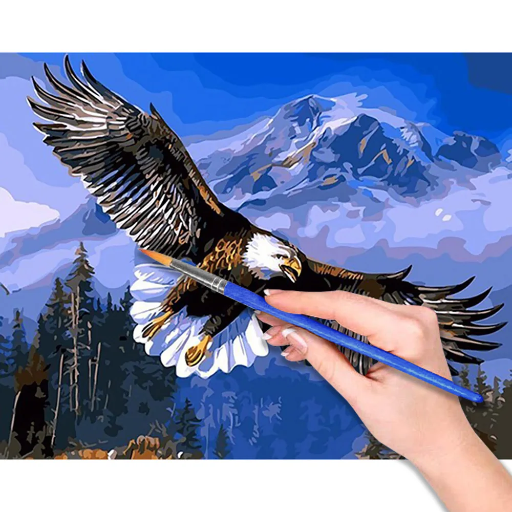

Paint by Numbers Kit DIY Oil Painting Without Frame For Home Decoration Fierce Eagle Hunter 40 x 50cm