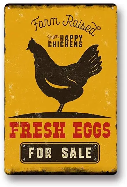 

Металлическая ферма, ферма, счастливая цыплята, свежие яйца для продажи, постер, жестяной знак, ферма, Домашний куриный домик, Украшение стен