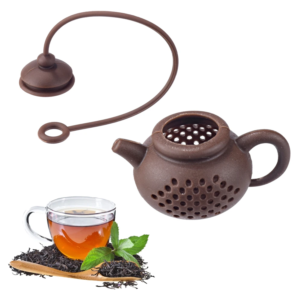 

Креативный ситечко для заваривания чая в форме чайника, силиконовый чайный пакетик, фильтр для листьев, диффузор, чайная посуда, аксессуары ...