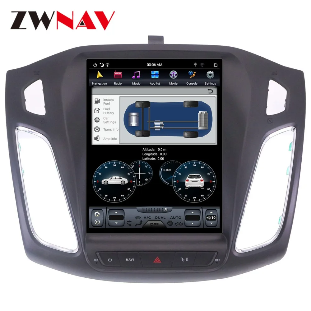 Тесла стиль Android 8 большой экран автомобиля нет dvd-плеер gps навигация для Ford Focus 2012- Авто navi Стерео головное устройство мультимедиа