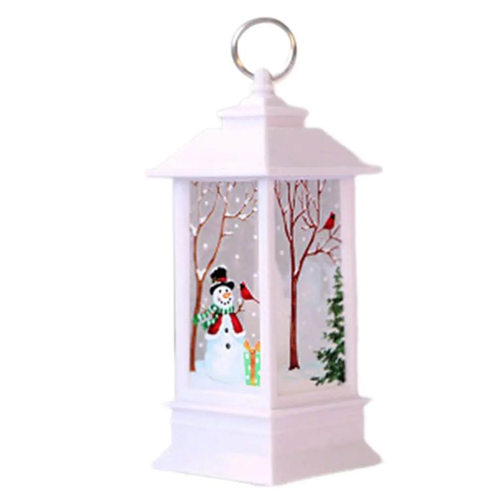 

Santa Claus Elk Snowman Lantern Flame Lamp Christmas Decoration Hanging Prop Led Candles Halloween Light Party Supplies