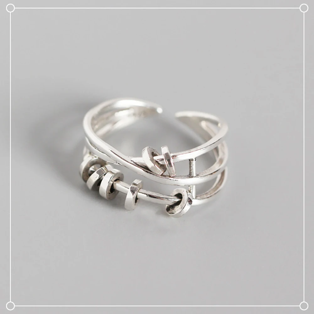 

Женское Винтажное кольцо в стиле ретро, Открытое кольцо из стерлингового серебра с необычным дизайном для свидания, дизайнерские кольца ин...