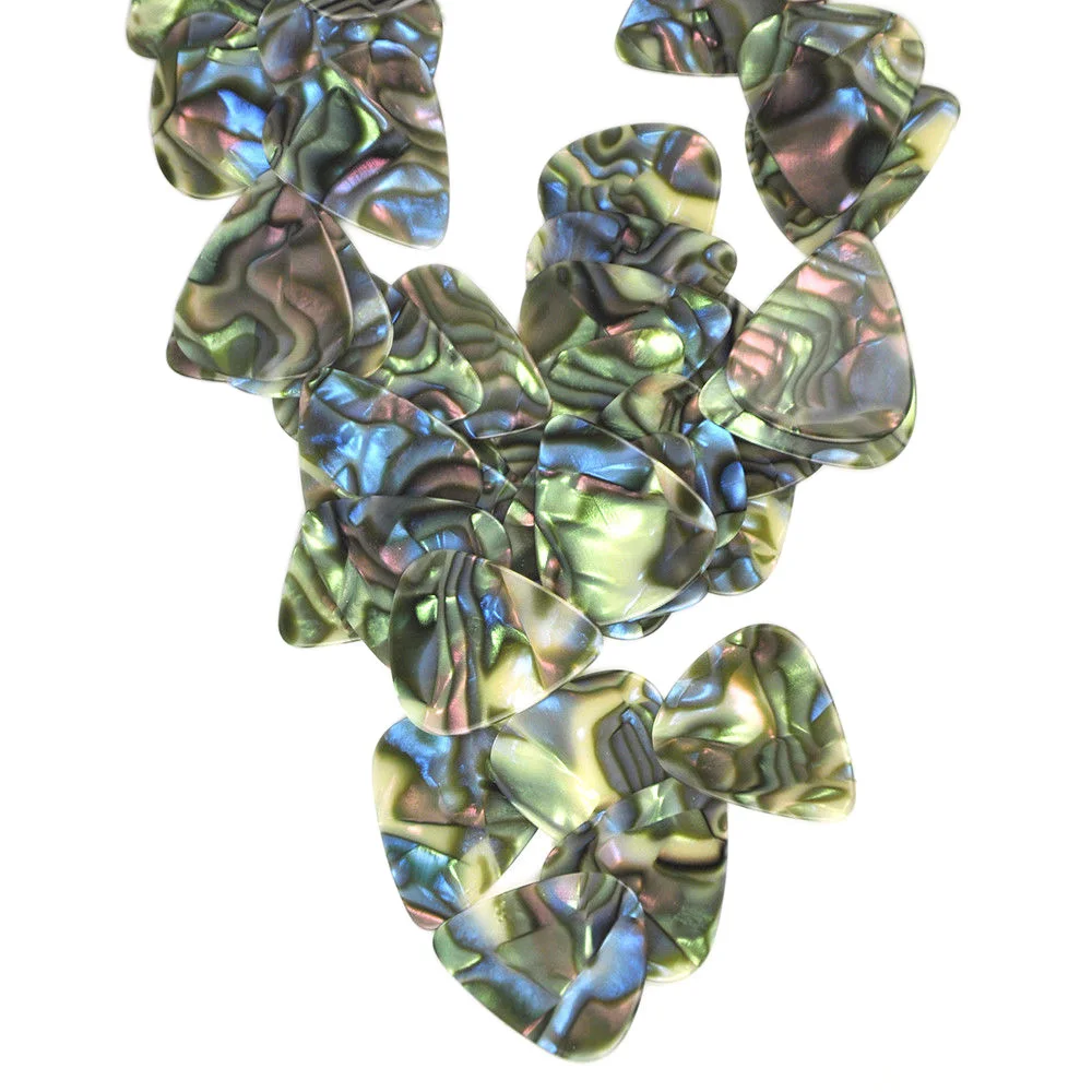 100 шт./лот Abalone Seashell 0 96 мм тяжелые целлулоидные медиаторы для гитары акустической