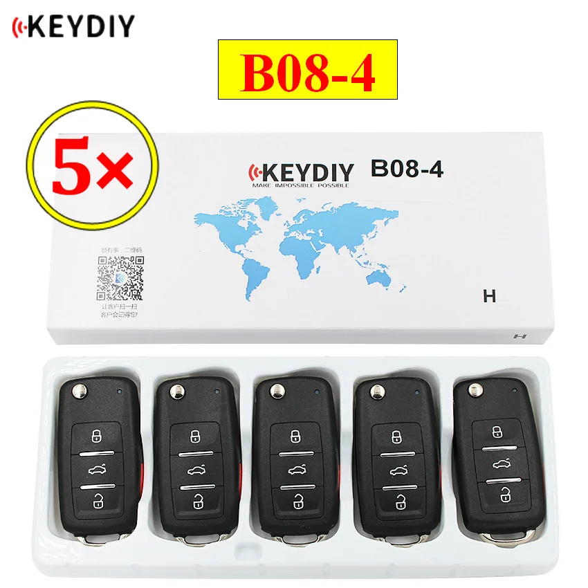 5 шт./лот KEYDIY B series B08 3 + 1 4 кнопки универсальный пульт дистанционного управления