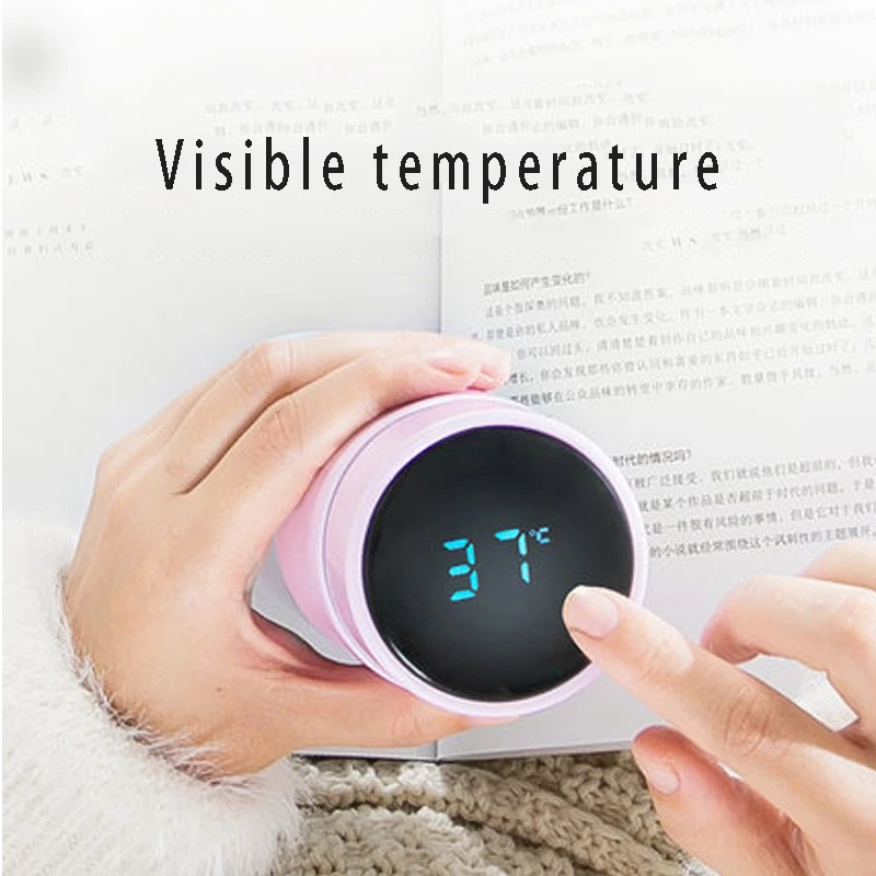 

500ML Gradient Water Bottle Vacuum Thermal Sports Stainless Steel Water Cup Portable Outdoor Thermoses Temperature Display